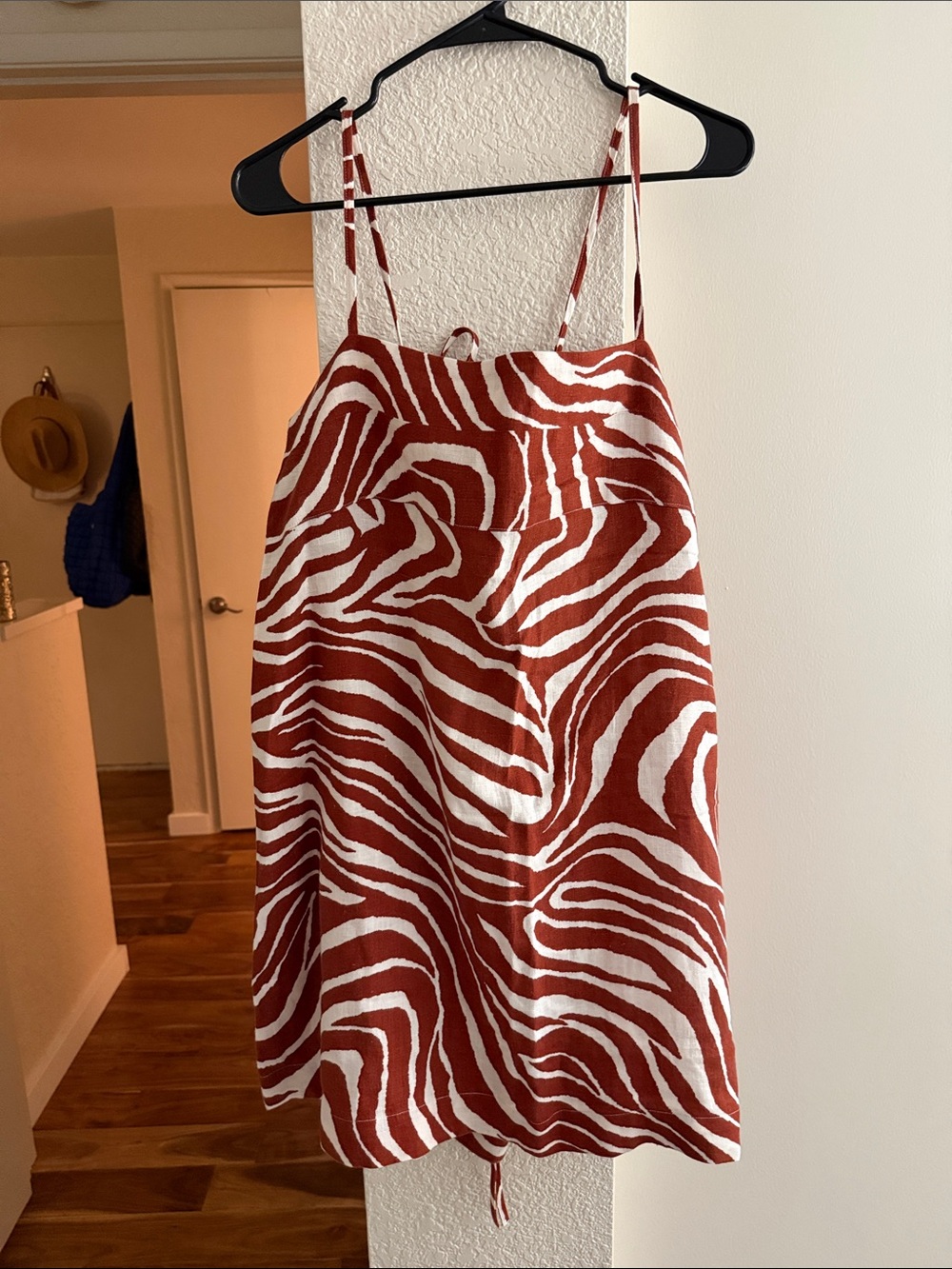 Banana Republic Rust and White Zebra-Print Slip Dress